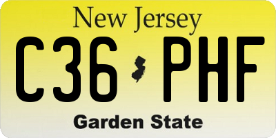NJ license plate C36PHF