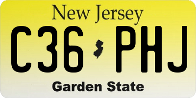 NJ license plate C36PHJ