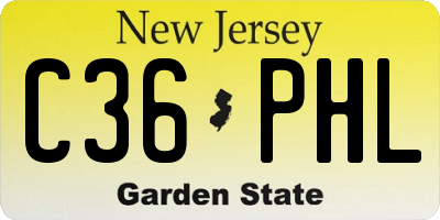 NJ license plate C36PHL