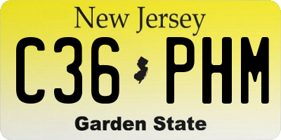 NJ license plate C36PHM