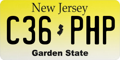 NJ license plate C36PHP