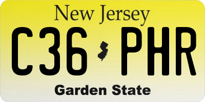 NJ license plate C36PHR