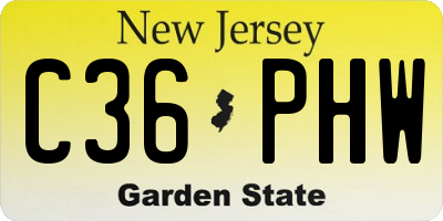 NJ license plate C36PHW