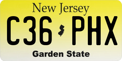 NJ license plate C36PHX