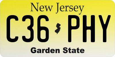 NJ license plate C36PHY