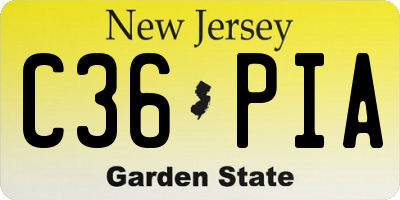 NJ license plate C36PIA