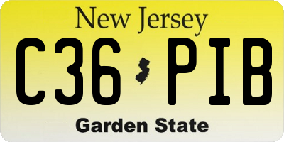 NJ license plate C36PIB