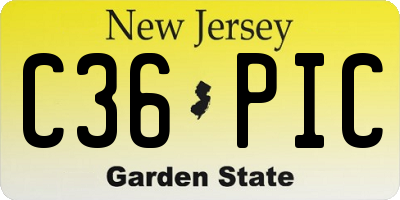 NJ license plate C36PIC