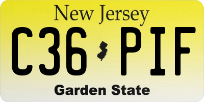 NJ license plate C36PIF