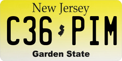 NJ license plate C36PIM