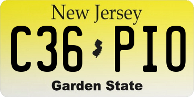 NJ license plate C36PIO