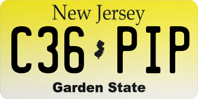 NJ license plate C36PIP