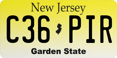 NJ license plate C36PIR