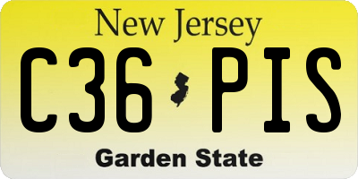 NJ license plate C36PIS