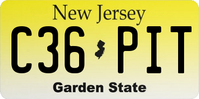 NJ license plate C36PIT