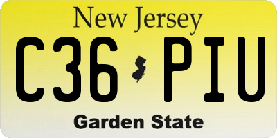 NJ license plate C36PIU