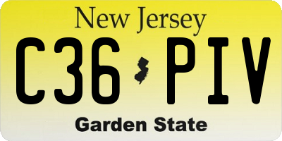 NJ license plate C36PIV
