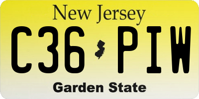 NJ license plate C36PIW