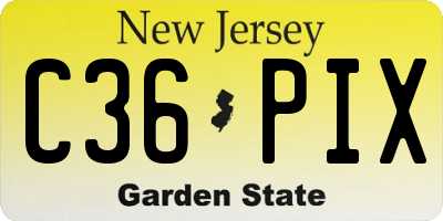 NJ license plate C36PIX