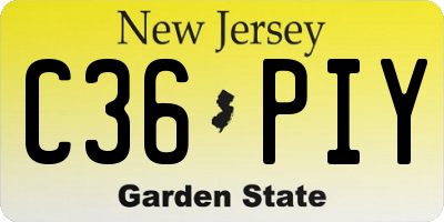 NJ license plate C36PIY