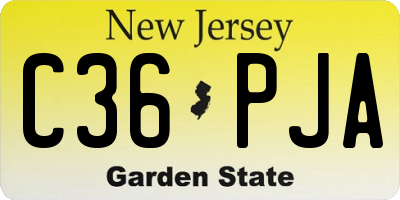 NJ license plate C36PJA