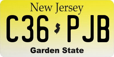 NJ license plate C36PJB