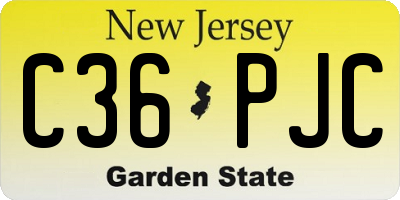 NJ license plate C36PJC