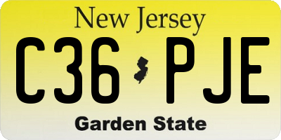 NJ license plate C36PJE