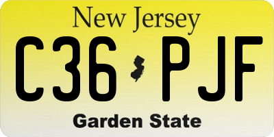 NJ license plate C36PJF
