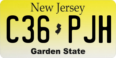 NJ license plate C36PJH