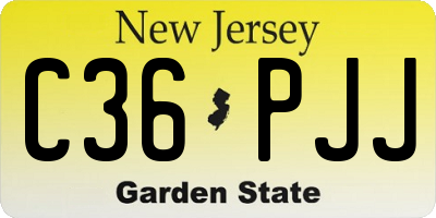 NJ license plate C36PJJ