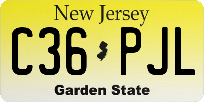 NJ license plate C36PJL