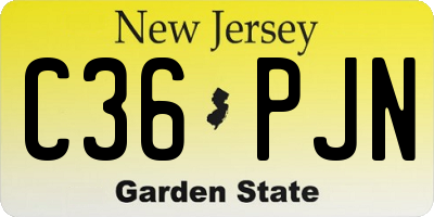 NJ license plate C36PJN