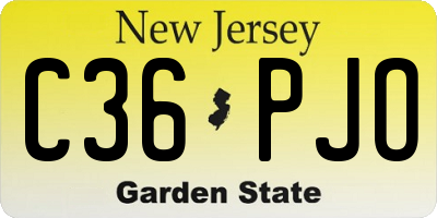 NJ license plate C36PJO