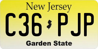 NJ license plate C36PJP