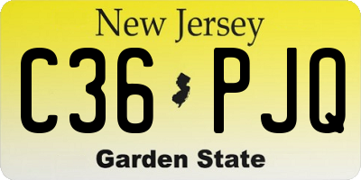 NJ license plate C36PJQ