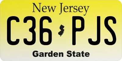 NJ license plate C36PJS