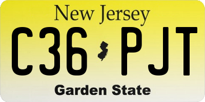 NJ license plate C36PJT