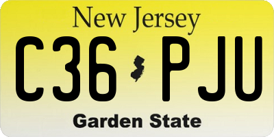 NJ license plate C36PJU
