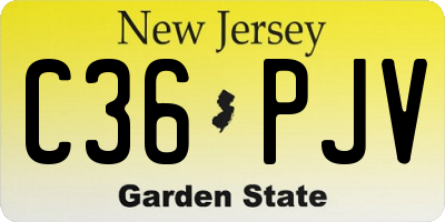 NJ license plate C36PJV