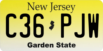 NJ license plate C36PJW