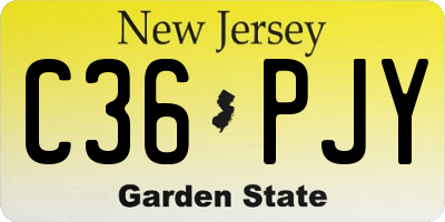 NJ license plate C36PJY