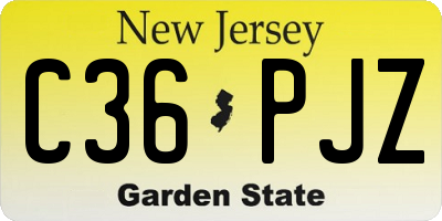 NJ license plate C36PJZ