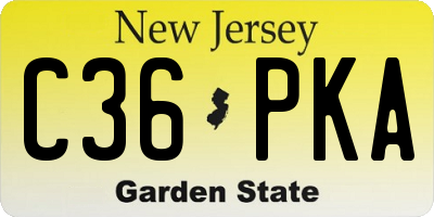 NJ license plate C36PKA