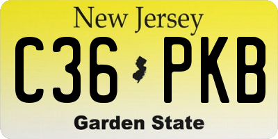 NJ license plate C36PKB