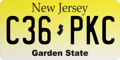 NJ license plate C36PKC