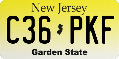 NJ license plate C36PKF