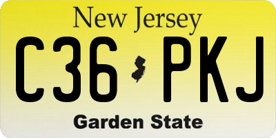 NJ license plate C36PKJ