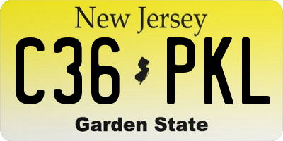 NJ license plate C36PKL