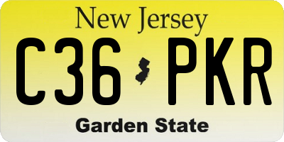 NJ license plate C36PKR